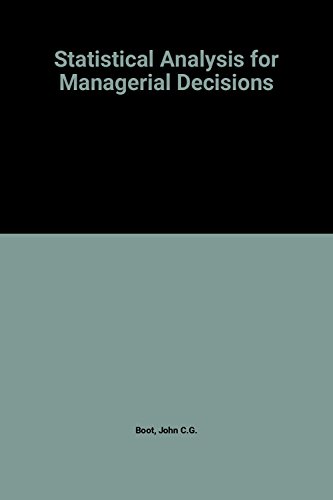 Imagen de archivo de Statistical Analysis for Managerial Decisions a la venta por BookHolders