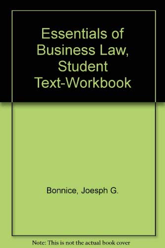 Beispielbild fr Essentials of Business Law zum Verkauf von Wonder Book