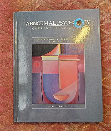 Abnormal psychology: Current perspectives (9780070065369) by Bootzin, Richard R
