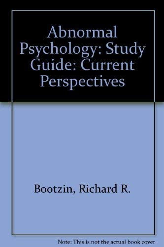 Book and Casebook Set With Dsm Iv Update: Current Perspectives: Study Guide (9780070065444) by Bootzin Acocella