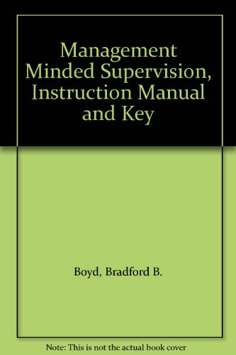 Stock image for Management Minded Supervision, Instruction Manual and Key for sale by ThriftBooks-Atlanta