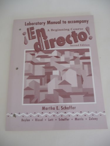 Imagen de archivo de Laboratory Manual to Accompany En Directo!: A Beginning Course a la venta por Green Street Books