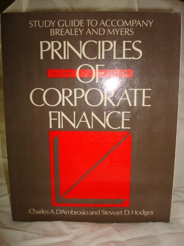 Imagen de archivo de Study Guide to Accompany Brealey and Myers Principles of Corporate Finance a la venta por Better World Books