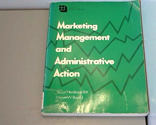 Stock image for Marketing Management and Administrative Action for sale by Better World Books