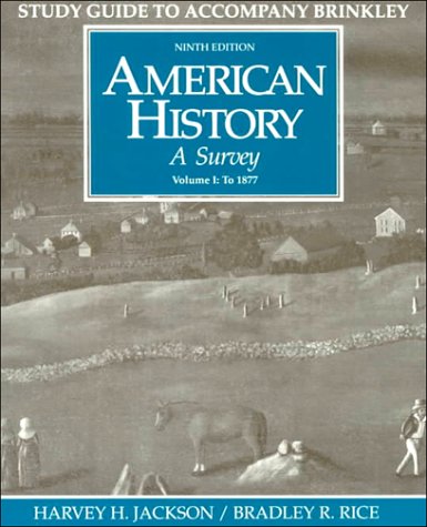 9780070079588: American History: A Survey, Vol. 1 (Student Study Guide, 9th Edition)