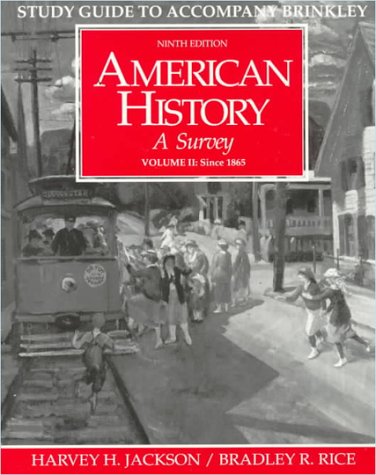 Imagen de archivo de Study Guide to Accompany Brinkley American History : A Survey: Since 1865 a la venta por Decluttr
