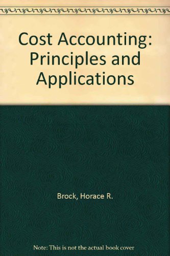 9780070080454: Cost Accounting: Principles and Applications