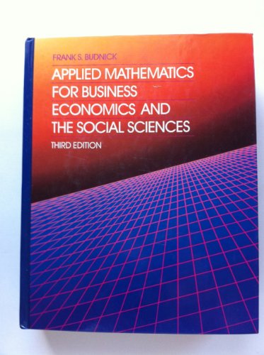 Stock image for Applied Mathematics for Business, Economics, and the Social Sciences for sale by ThriftBooks-Dallas