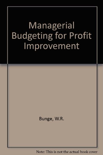 Stock image for Managerial Budgeting for Profit Improvement for sale by ThriftBooks-Dallas