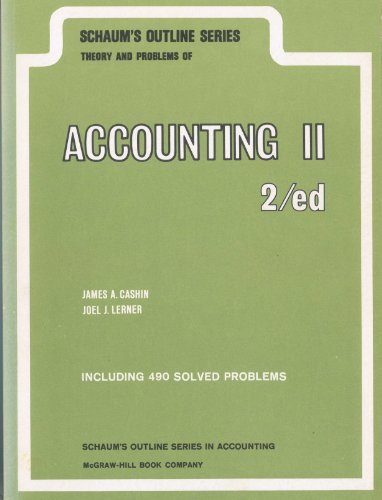 9780070102521: Schaum's Outline of Theory and Problems of Accounting II (Schaum's Outlines)