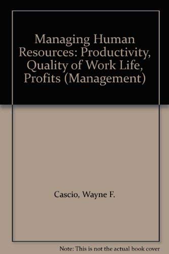 Imagen de archivo de Managing human resources: Productivity, quality of work life, profits (McGraw-Hill series in management) a la venta por HPB-Red