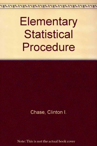 Stock image for Elementary Statistical Procedures for sale by HPB-Red