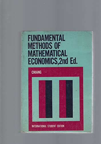 9780070107809: Title: Fundamental methods of mathematical economics