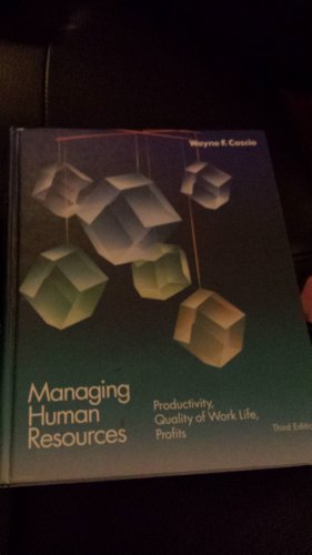 Imagen de archivo de Managing Human Resources : Productivity, Quality of Work Life, Profits a la venta por Better World Books: West