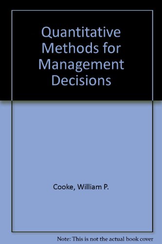 Beispielbild fr Quantitative Methods for Management Decisions zum Verkauf von WorldofBooks