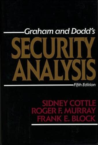 9780070132351: SECURITY ANALYSIS: FIFTH EDITION (BUSINESS BOOKS)