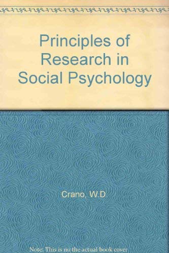 Stock image for Principles of Research in Social Psychology for sale by SecondSale