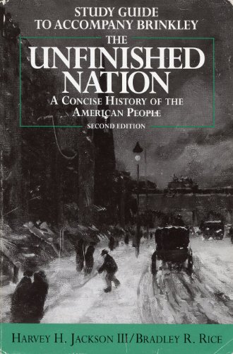 Imagen de archivo de Study Guide to Accompany Brinkley: The Unfinished Nation: A Concise History of the American People a la venta por Irish Booksellers