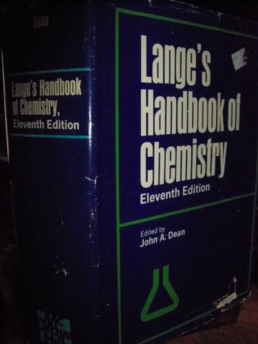 Beispielbild fr Lange's Handbook of Chemistry zum Verkauf von Better World Books