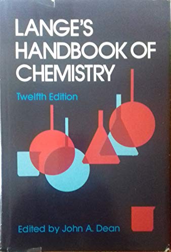Stock image for Lange's Handbook of Chemistry 12 Edition for sale by 221Books