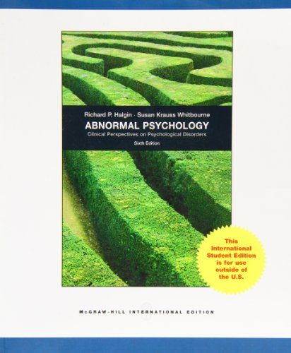 9780070165076: Abnormal Psychology: Clinical Perspectives on Psychological Disorders