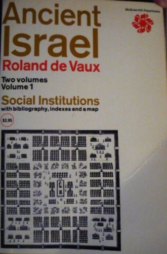 Beispielbild fr Ancient Israel: Social Institutions zum Verkauf von Dalton Books