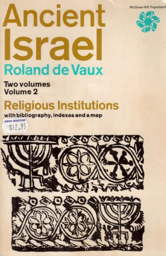 Stock image for Ancient Israel: Religious Institutions for sale by Solr Books