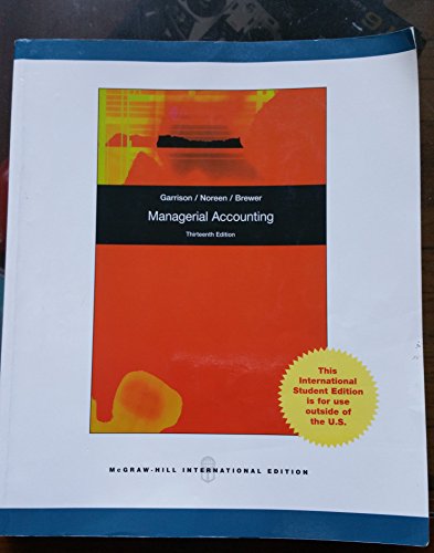 Beispielbild fr Managerial Accounting zum Verkauf von ThriftBooks-Dallas
