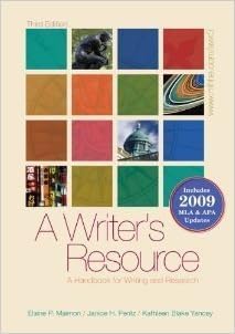 A Writer's Resource (Comb) (9780070171701) by Elaine P Maimon