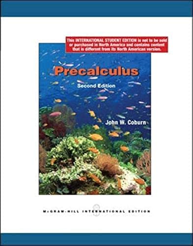 9780070172982: Precalculus (Int'l Ed) (COLLEGE IE OVERRUNS)