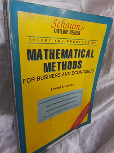 Imagen de archivo de Schaum's Outline of Mathematical Methods for Business and Economics a la venta por SecondSale