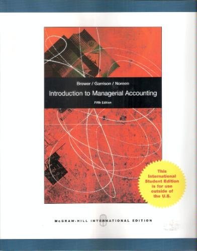 9780070181915: Introduction to Managerial Accounting
