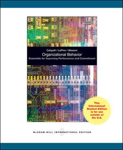 9780070183506: Organizational Behavior: Essentials for Improving Performance and Commitment