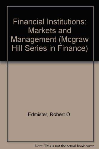 9780070190153: Financial Institutions: Markets and Management (MCGRAW HILL SERIES IN FINANCE)