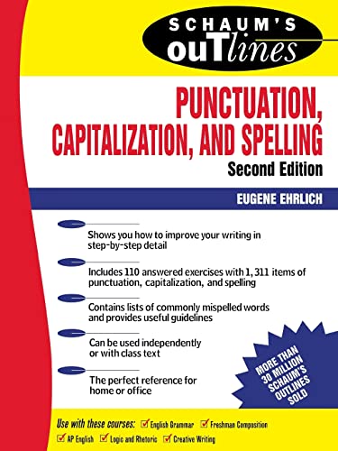 Beispielbild fr Schaum's Outline of Punctuation, Capitalization & Spelling zum Verkauf von SecondSale