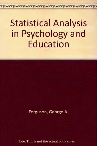 9780070204805: Statistical analysis in psychology & education (McGraw-Hill series in psychology)