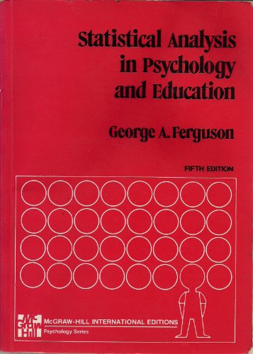 Stock image for Statistical Analysis in Psychology and Education (McGraw-Hill Series in Psychology) for sale by HPB-Red