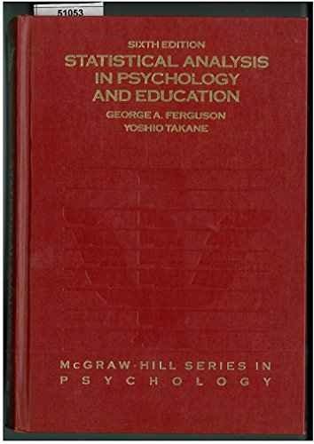 9780070204850: Statistical Analysis In Psychology and Education, 6th Edition