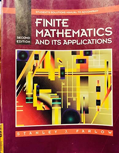 9780070212039: Student's Solutions Manual to Accompany Finite Mathematics and Its Applications