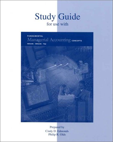 Beispielbild fr Study Guide for use with Fundamental Managerial Accounting Concepts zum Verkauf von HPB-Red