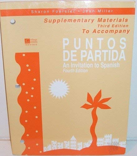 Beispielbild fr Supplementary Materials to Accompany Puntos De Partida an Invitation to Spanish zum Verkauf von HPB-Red