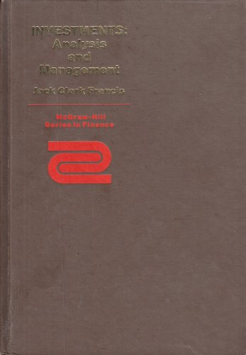 Imagen de archivo de Investments: Analysis and management (McGraw-Hill series in finance) a la venta por Wonder Book