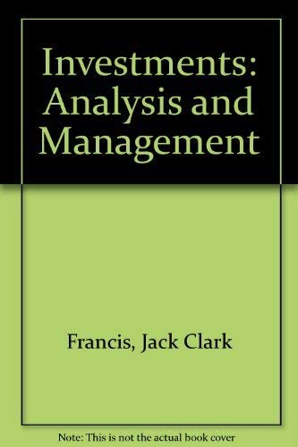 Imagen de archivo de Investments : Analysis and Management a la venta por Better World Books