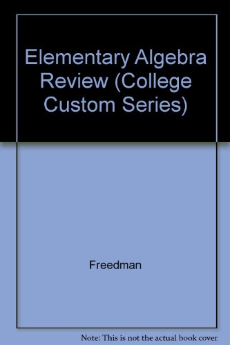 9780070218963: Elementary Algebra Review (College Custom Series)