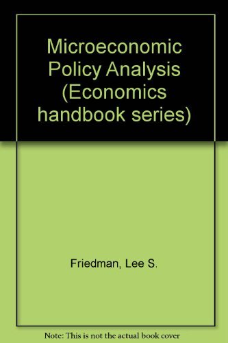 Imagen de archivo de Microeconomic Policy Analysis a la venta por George Cross Books