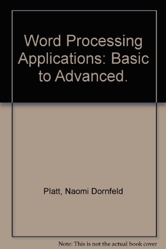 9780070233638: Word Processing Applications: Basic to Advanced