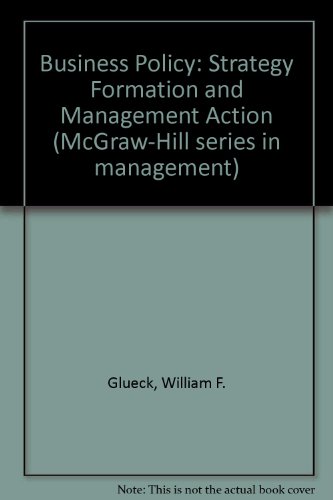 Imagen de archivo de Business policy: Strategy formation and management action (McGraw-Hill series in management) a la venta por Wonder Book