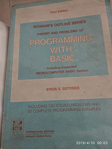 Stock image for Schaums outline of theory and problems of programming with Basic for sale by Hawking Books