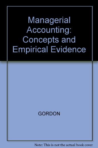 9780070240896: Managerial Accounting: Concepts and Empirical Evidence