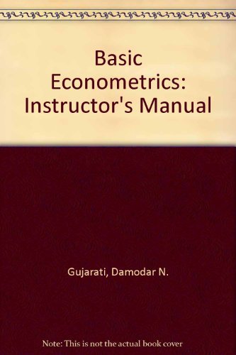 Stock image for Basic Econometrics: Instructor's Manual for sale by Cambridge Rare Books